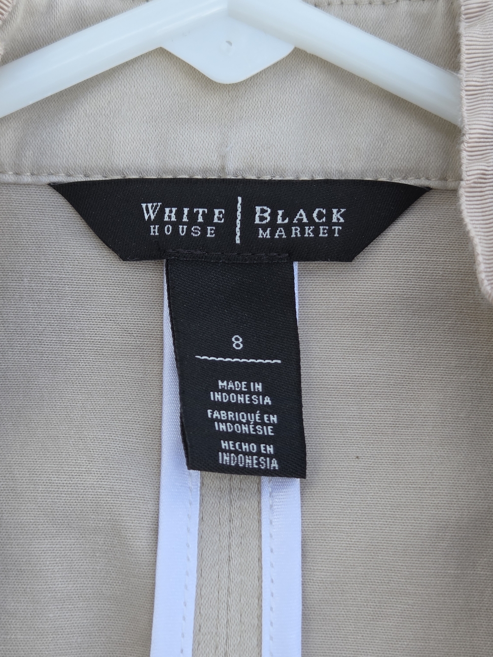 White House Black Market Beige Blazer Jacket Gold Buttons Small - Picture 2 of 4